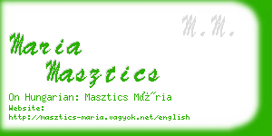 maria masztics business card